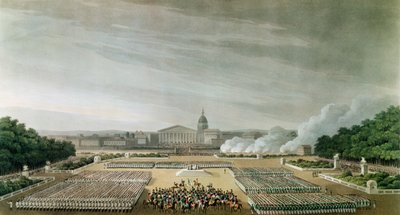 Ceremonie van de Te Deum door de Geallieerde Legers op het Louis XV-plein, Parijs, op 10 april 1814 door English School